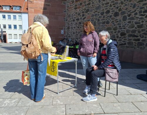 Stand auf dem Tauschmarkt
